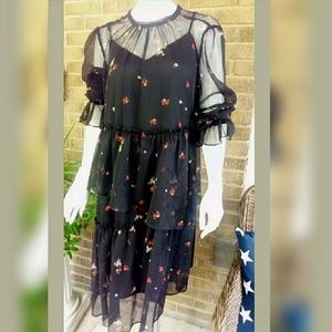 💃$10💃Who What Wear Black Floral Dress with Slip